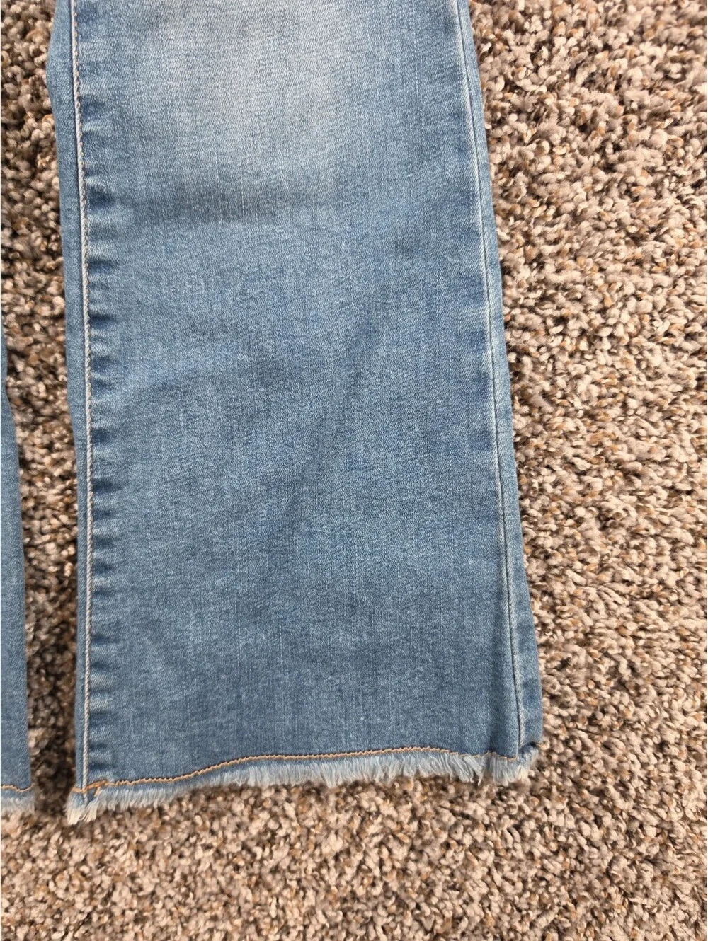 Celebrity Pink Girls Sz 8 Button Fly Blue Jeans Flare Leg Raw Hem
